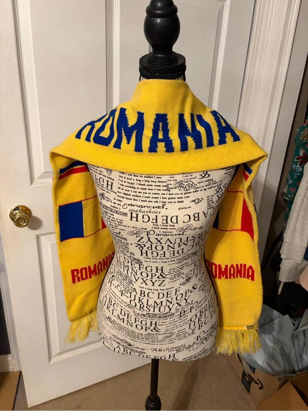Romania Supporter Scarf - Yellow with Red & Blue